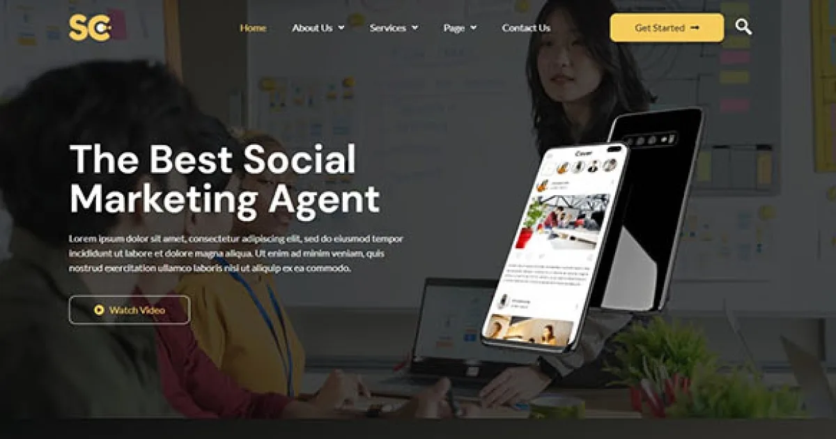 Soccia – Social Media Agency Elementor Template Kit