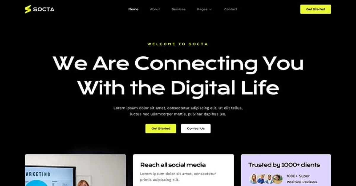 Socta – Social Media Marketing Agency Elementor Template Kit