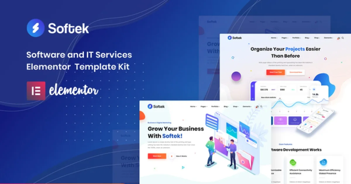 Softek – Software IT Solutions Elementor Template Kit - Official Release Preview
