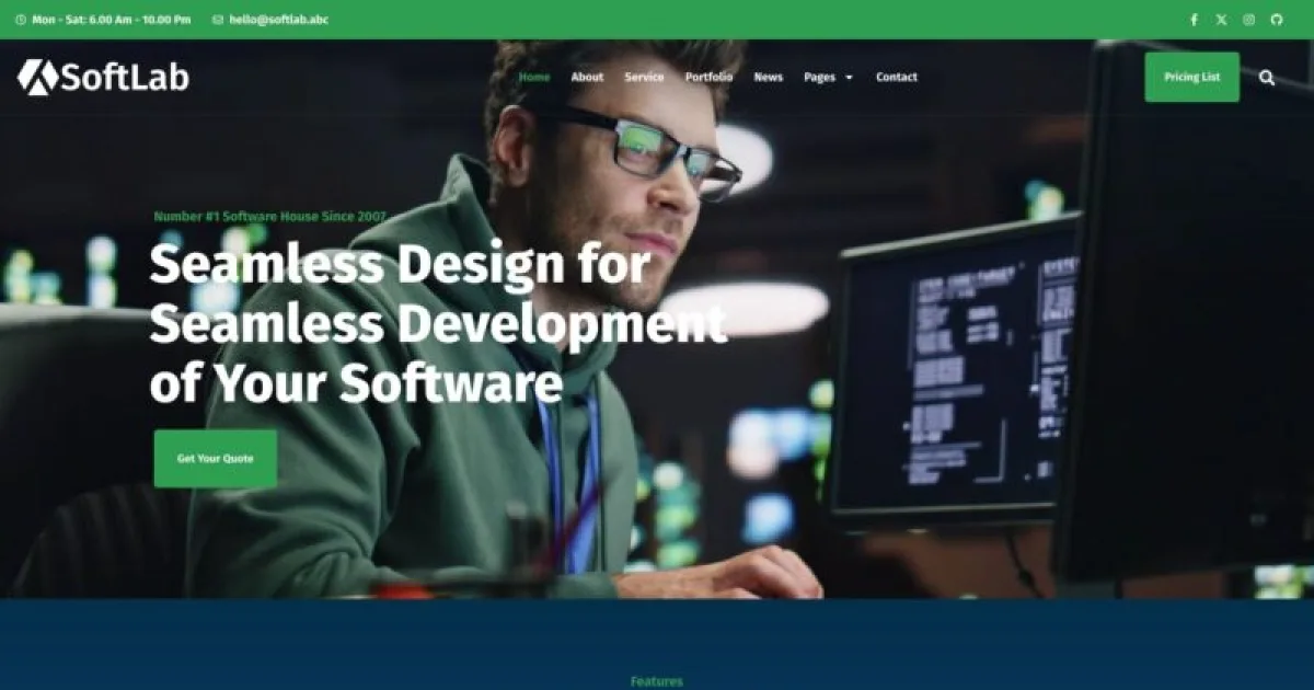 SoftLab – Technology & Software SaaS Elementor Pro Template Kit