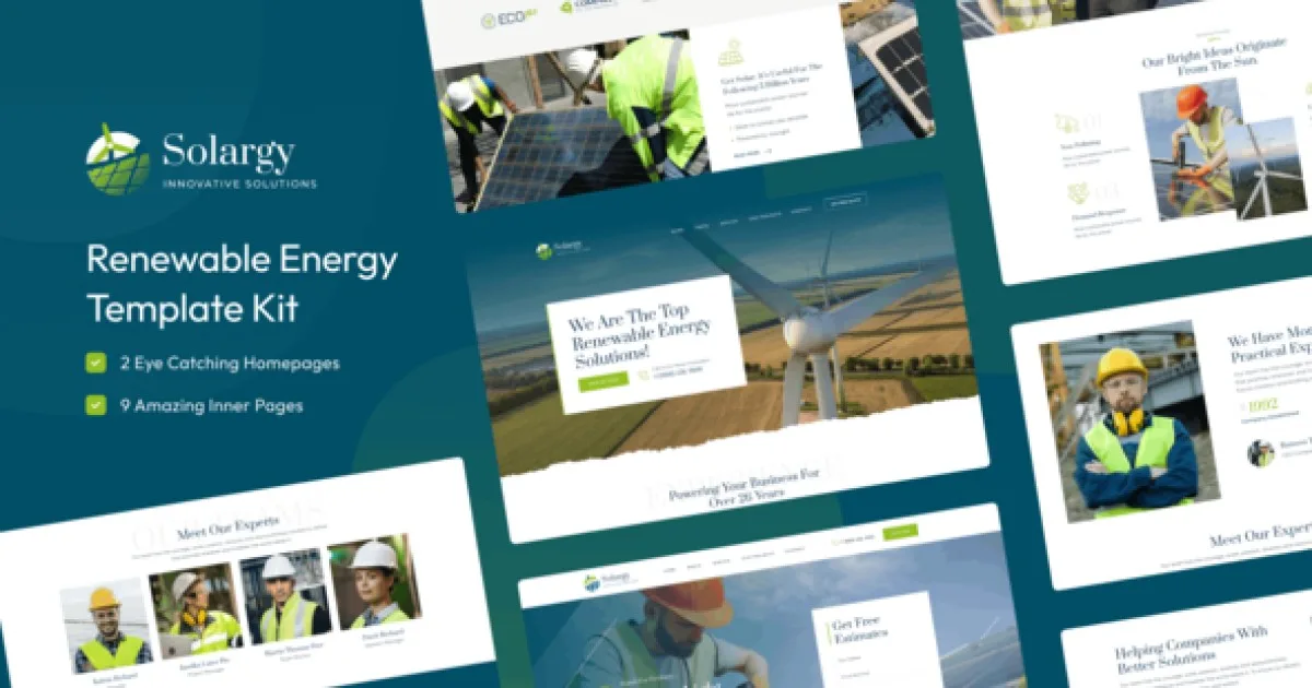 Solargy – Solar & Alternative Energy Elementor Template Kit