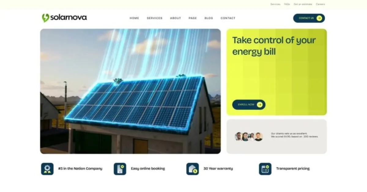 Solarnova – Solar & Green Renewable Energy Elementor Template Kit