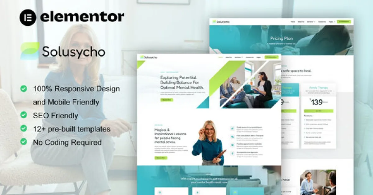 Solusycho – Psychology & Mental Health Elementor Template Kit
