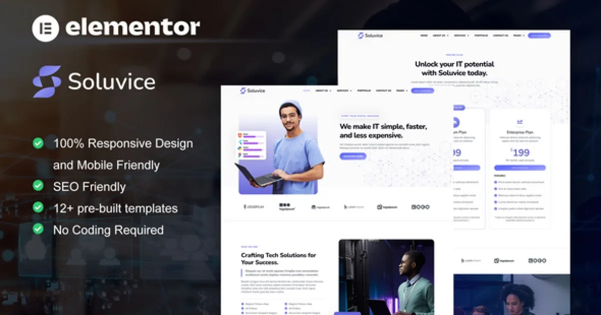 Soluvice – IT Solutions & Services Company Elementor Pro Template Kit - Official Release Preview