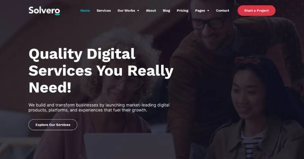 Solvero – Web & Mobile Development Service Elementor Template Kit