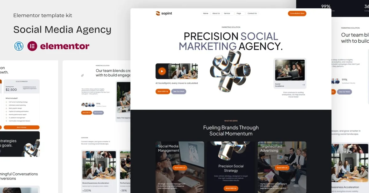 Sopint – Social Madia Agency Elementor Template Kit