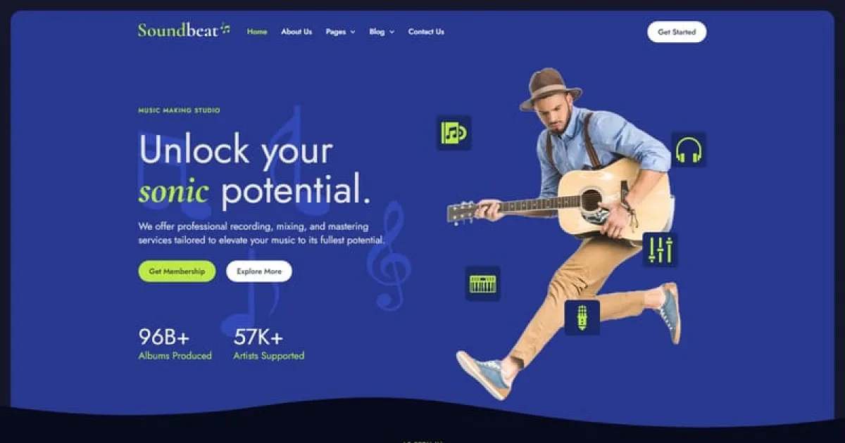 Soundbeat – Music Making Studio Elementor Pro Template Kit