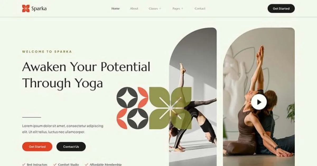 Sparka – Yoga Studio & Meditation Elementor Template Kit