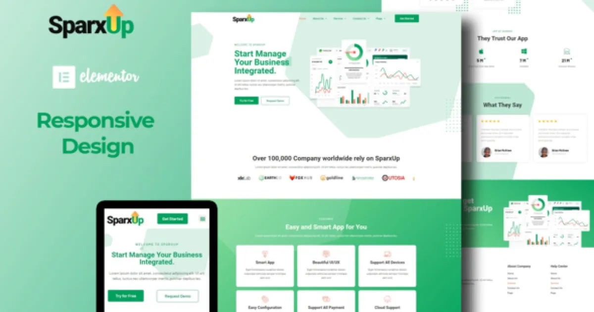 SparxUp – Saas & Startup Elementor Template Kit