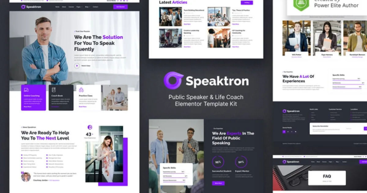 Speaktron – Public Speaker & Life Coach Elementor Template Kit - Official Release Preview