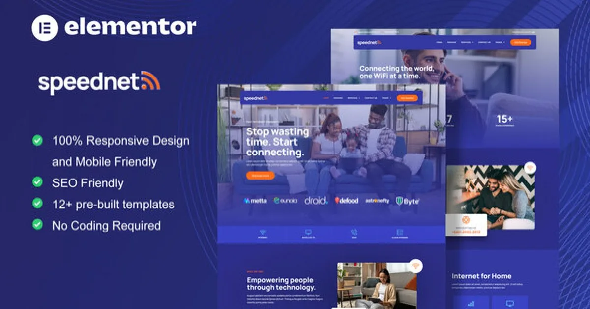 SpeedNet – Broadband & Internet Service Provider Elementor Template Kit
