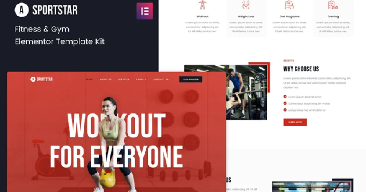 Sportstar – Fitness & Gym Elementor Template Kit - Official Release Preview
