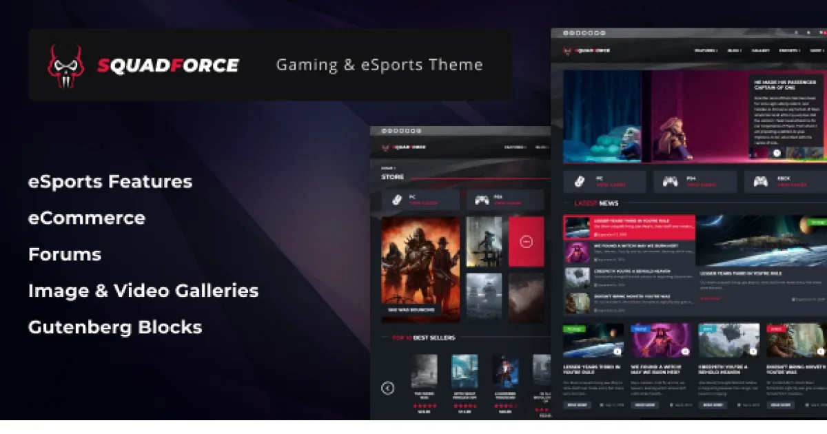 SquadForce – eSports Gaming WordPress Theme (formerly Good Games)