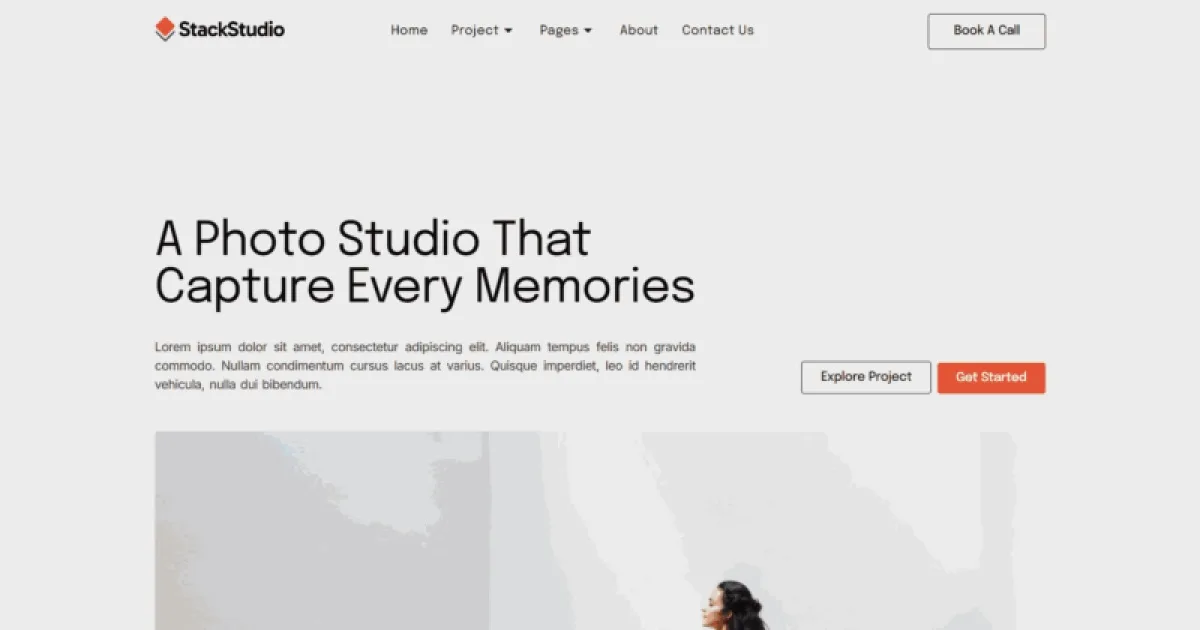 StackStudio – A Minimalist Photography Studio & Portfolio Elementor Kit
