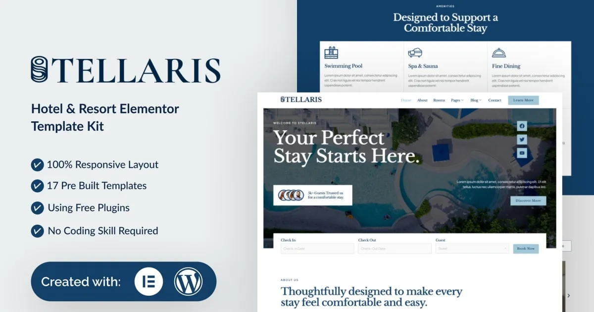 Stellaris – Hotel & Resort Elementor Template Kit