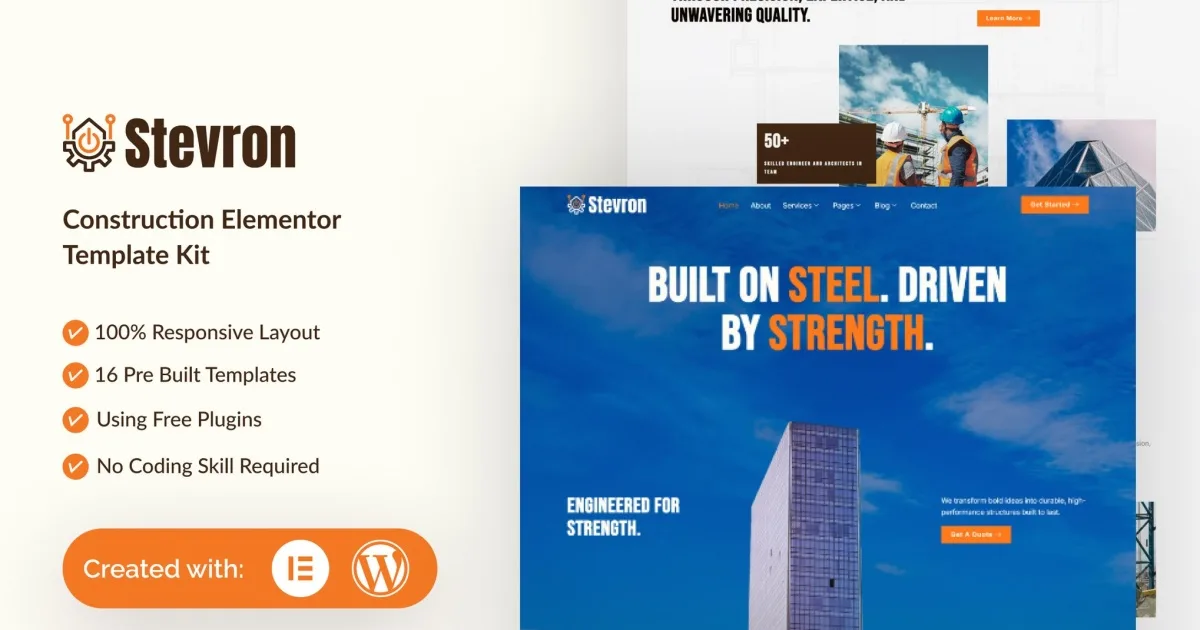 Stevron – Construction Elementor Template Kit