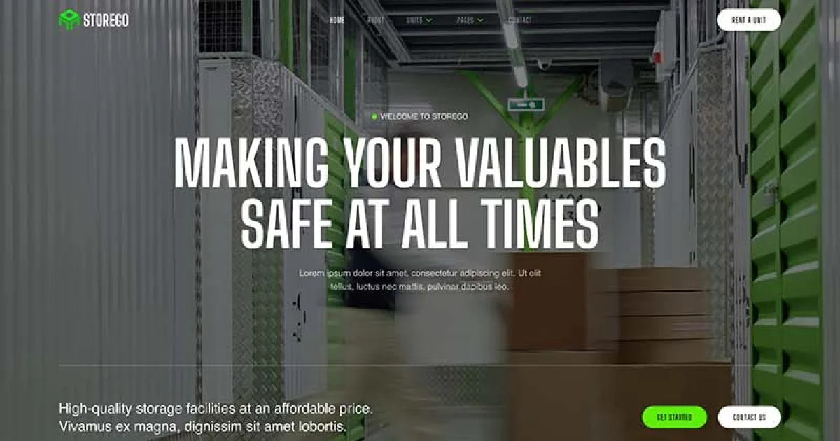 Storego – Storage Services Company Elementor Template Kit