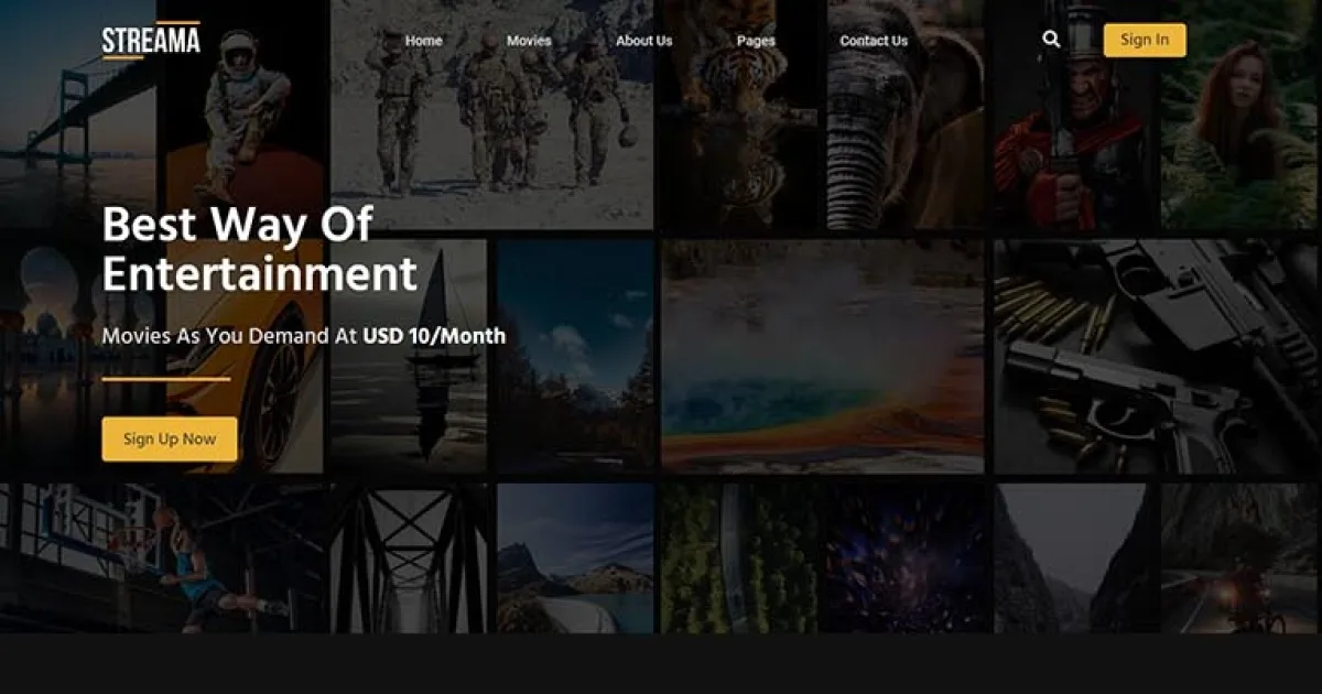 Streama – Streaming Service Elementor Template Kit