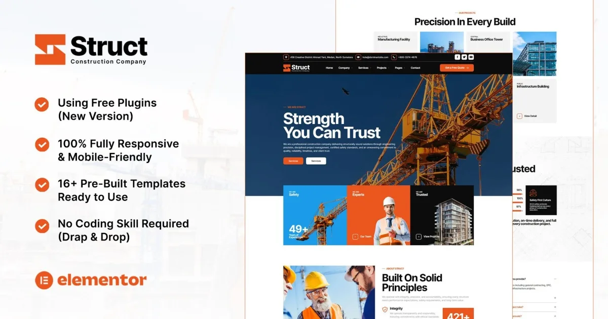 Struct – Construction Elementor Template Kit