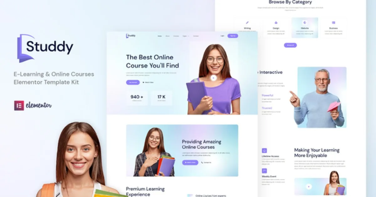 Studdy – E-Learning & Online Courses Elementor Template Kit