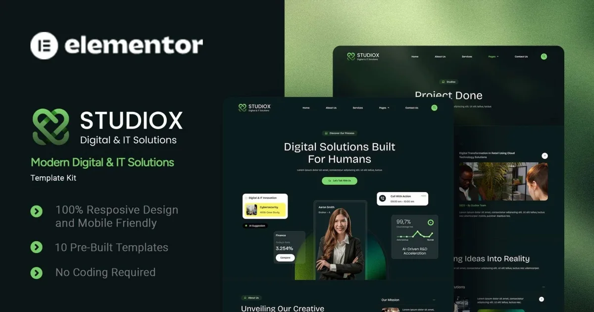 Studiox – Modern Digital & IT Solution Elementor Template Kit