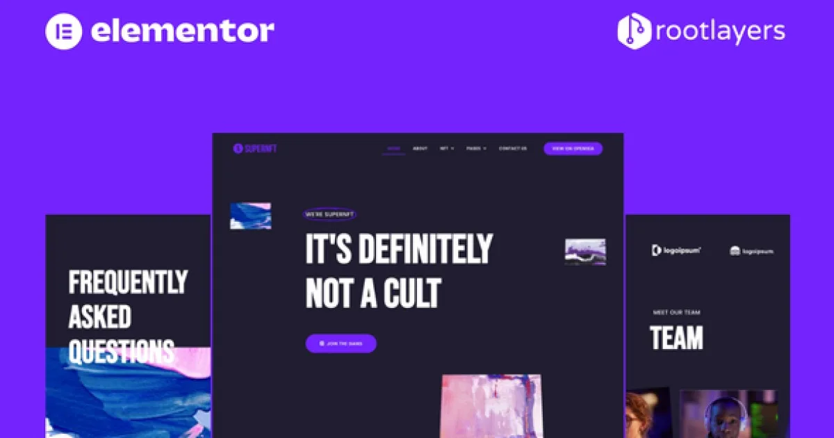 SuperNFT – NFT Portfolio Elementor Pro Full Site Template Kit
