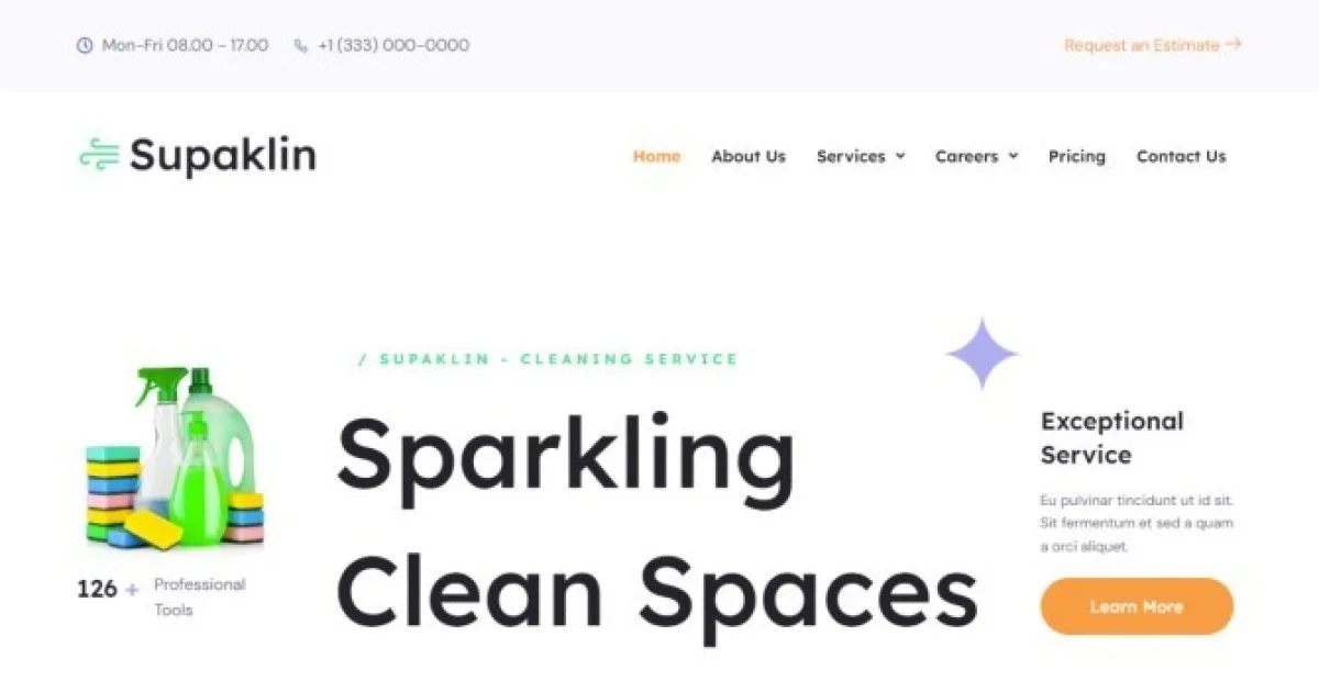 Supklin – Cleaning Service Business Elementor Template Kit