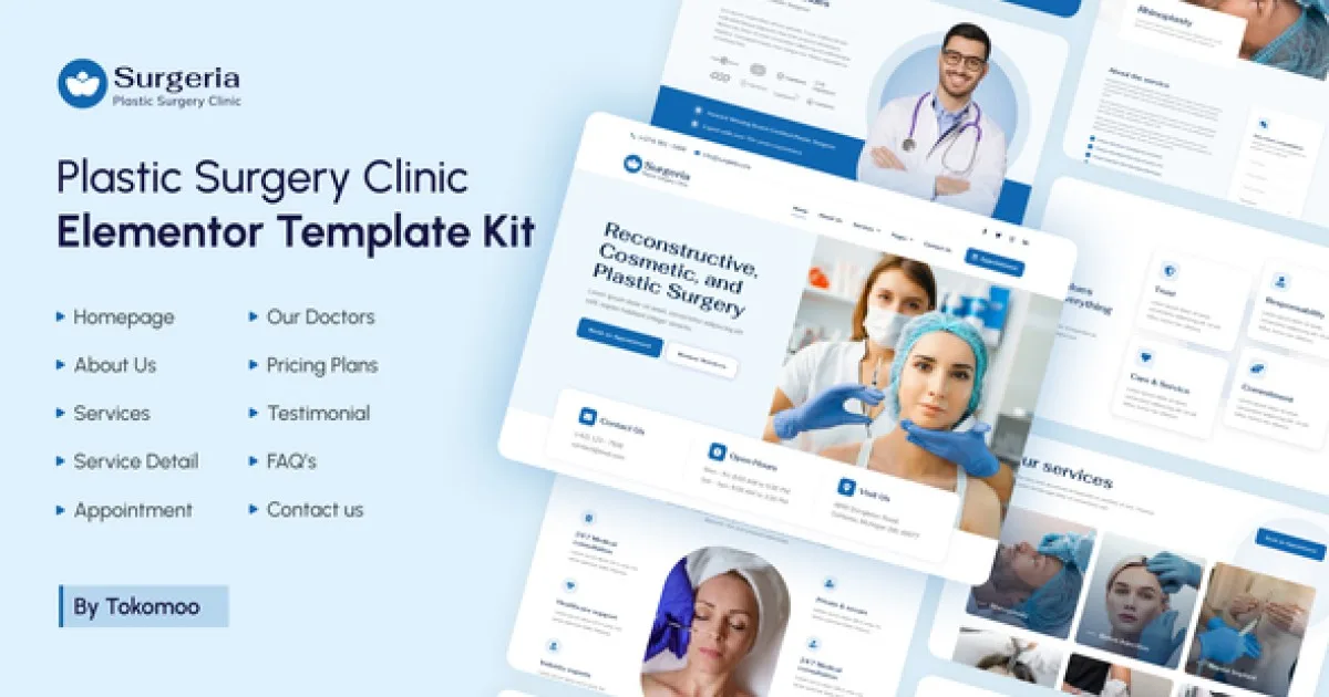 Surgeria – Plastic Surgery Clinic Elementor Pro Template Kit - Official Release Preview