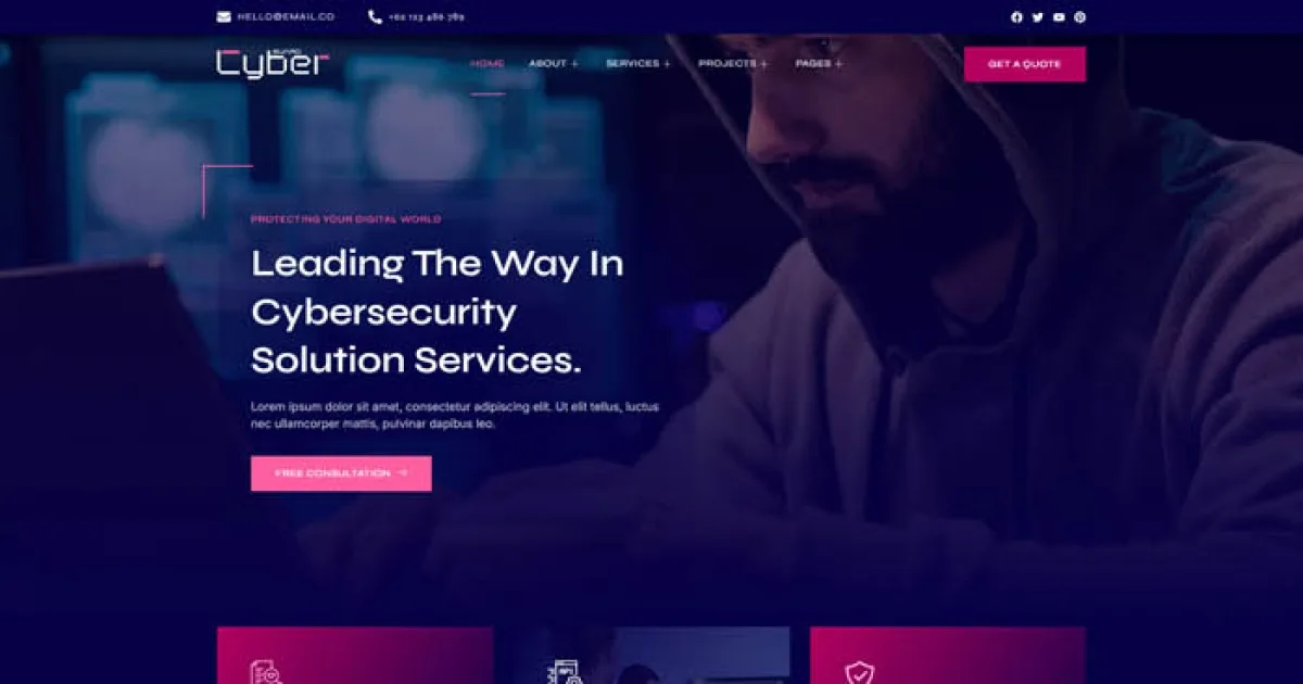 Sybergad – Cybersecurity Services Elementor Template Kit