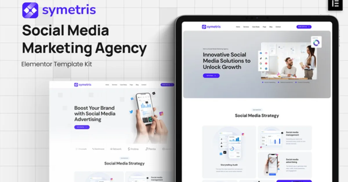 Symetris – Social Media Marketing Agency Elementor Template Kit
