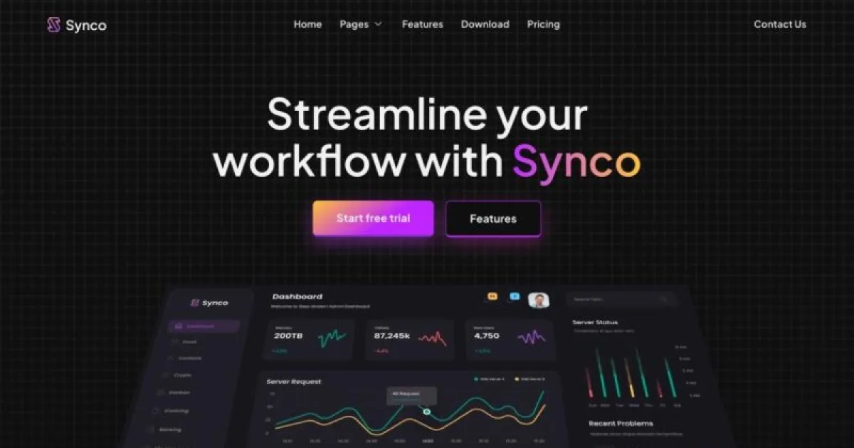 Synco – SaaS & Software Showcase Elementor Template Kit