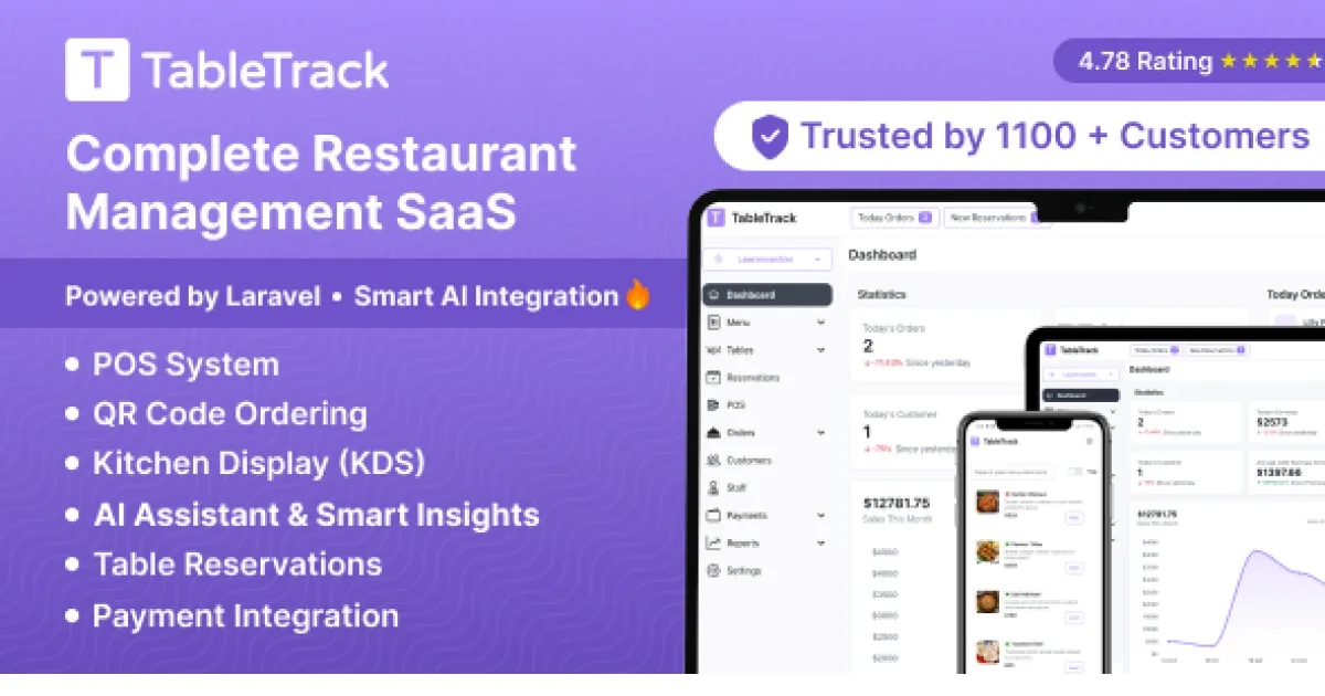TableTrack – Complete Restaurant Management System SaaS