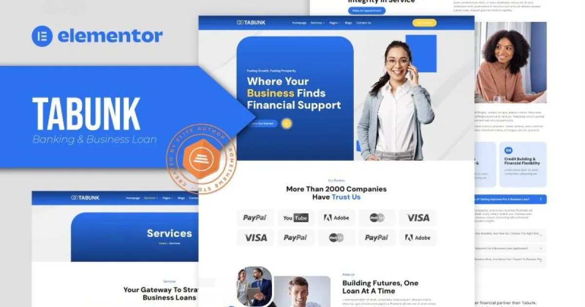 Tabunk – Banking & Business Loan Elementor Template Kit