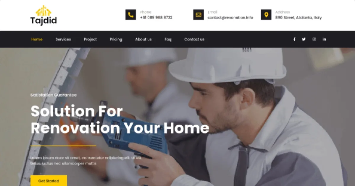 Tajdid – Renovation Elementor Template Kit