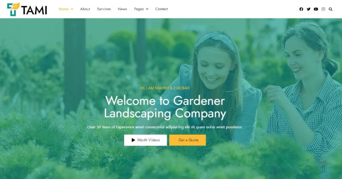 Tami – Landscape & Gardening Elementor Template Kit