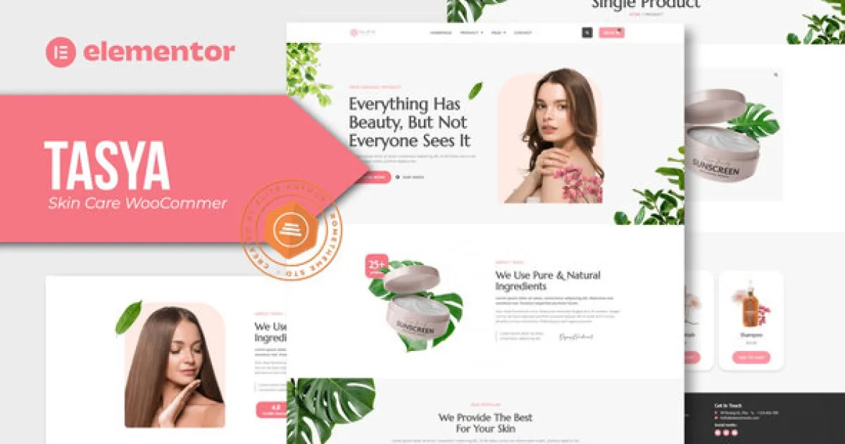Tasya – Skin Care WooCommerce Elementor Template Kit