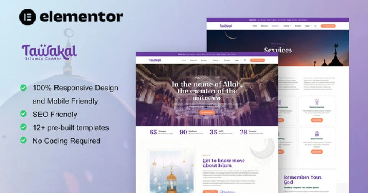 Tawakal – Mosque & Islamic Center Elementor Template Kit