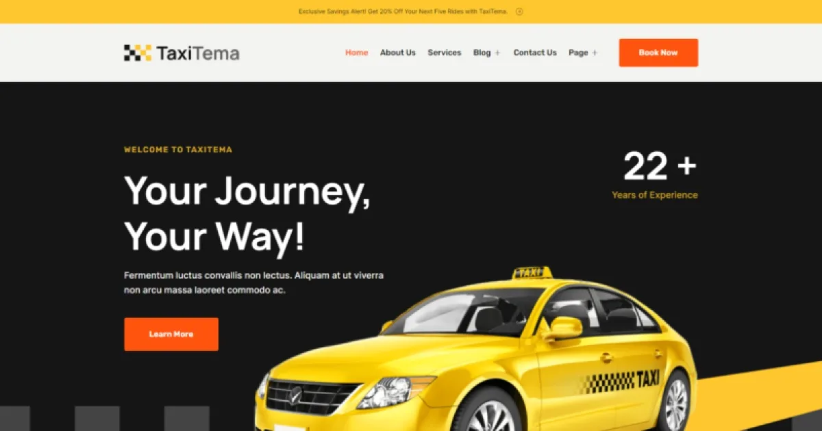 Taxitema – Taxi Drivers Business Template Kit