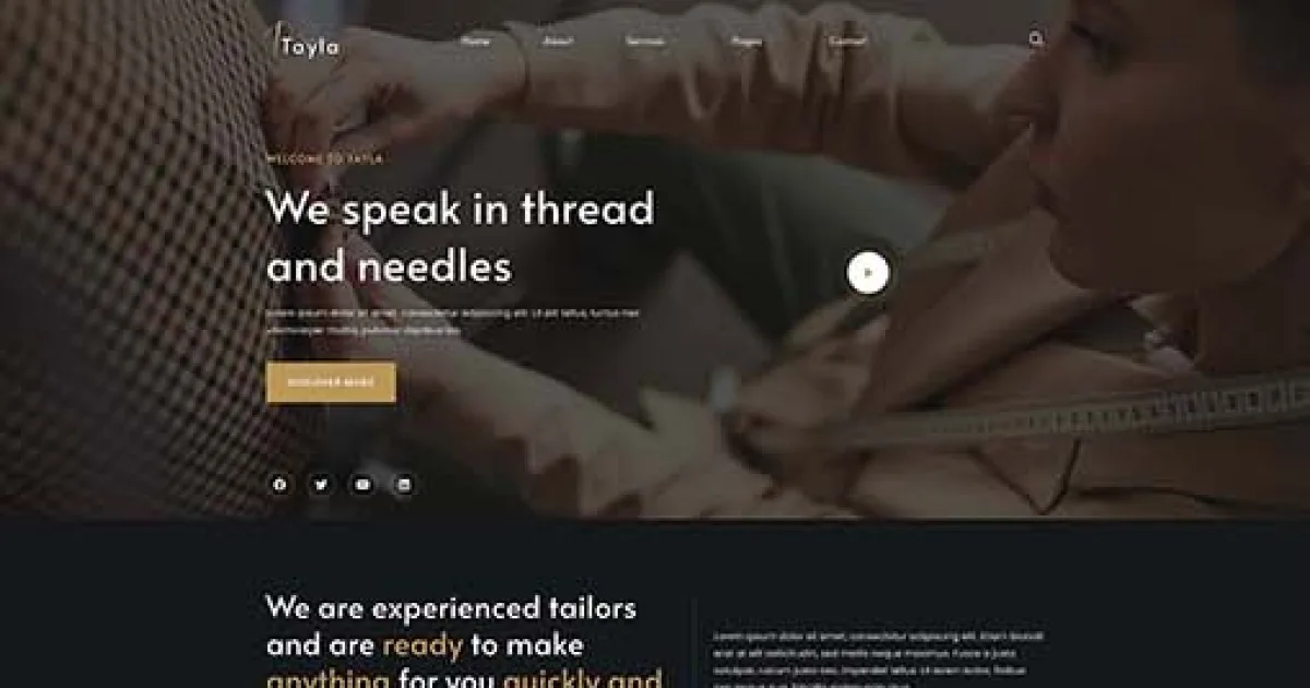Tayla – Tailor Service Elementor Template Kit