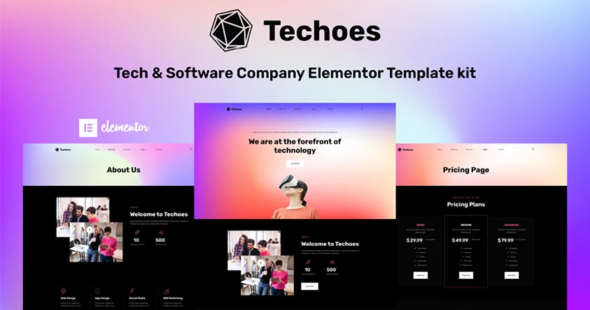 Techoes – Tech & Software Company Elementor Template kit - Official Release Preview