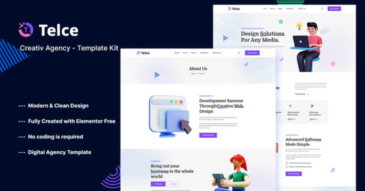 Telce – Creative Agency Elementor Template Kit - Official Release Preview