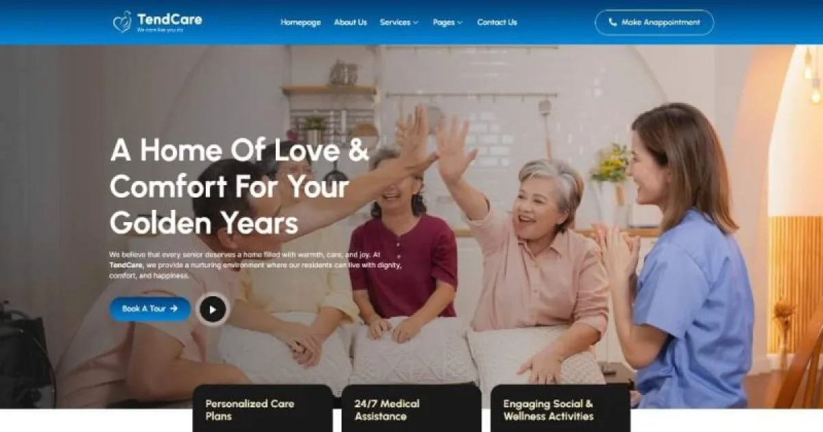 TendCare – Senior Care Services Elementor Template Kit