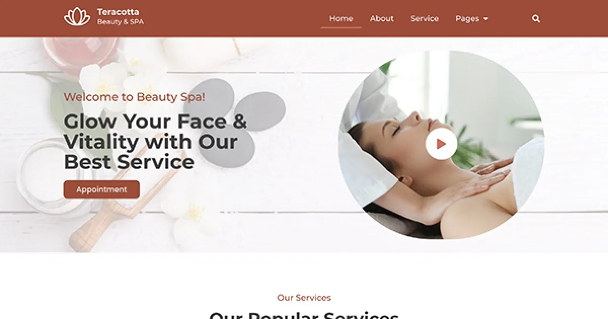Teracotta – Spa & Beauty Salon – Elementor Template Kit