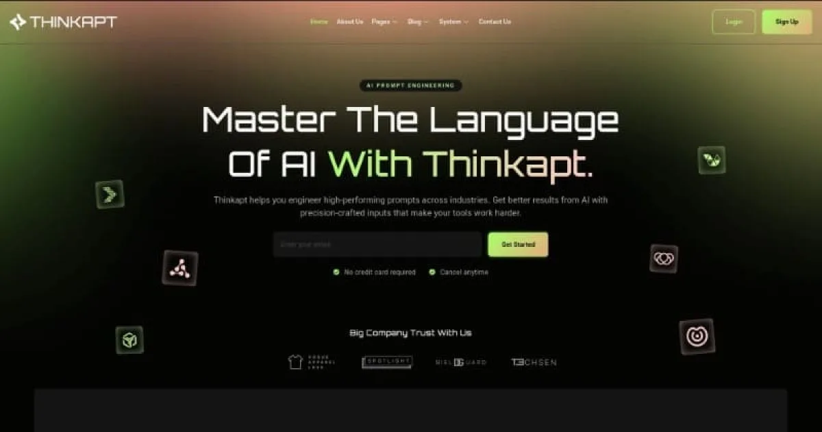 Thinkapt – AI Prompt Engineering Elementor Template Kit