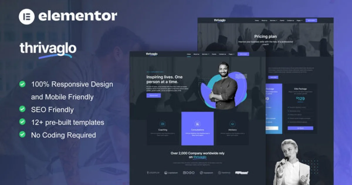 Thrivaglo – Business Coach Elementor Template Kit