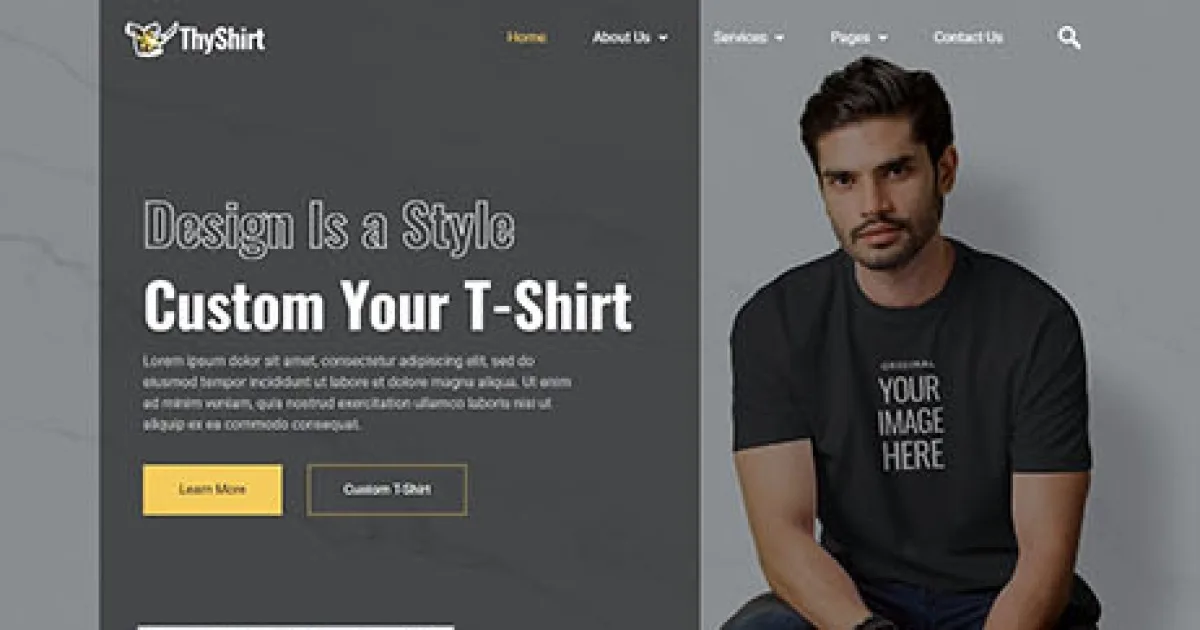 Thyshirt – TShirt Design and Printing Elementor Template Kit
