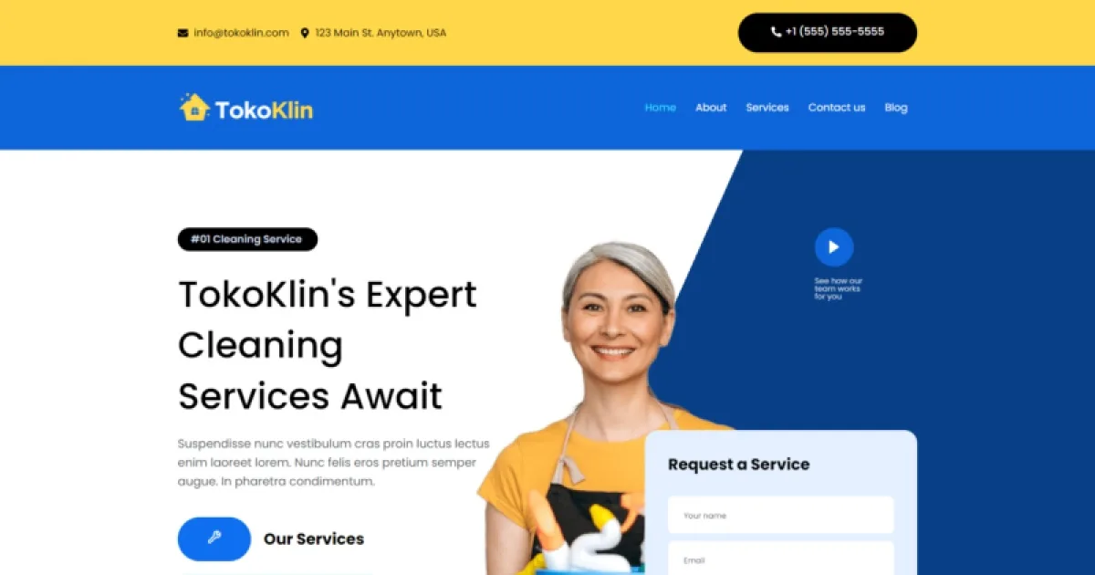 Tokoklin – Cleaning Service Business Elementor Template Kit