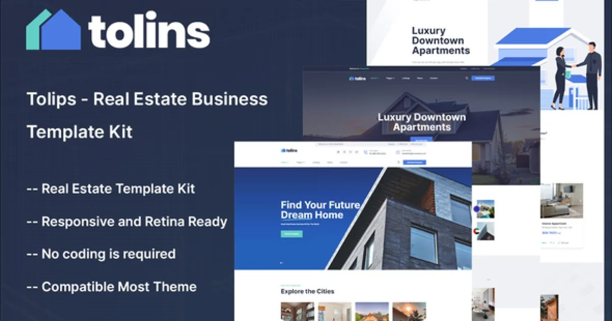 Tolips – Real Estate Business Elementor Template Kit