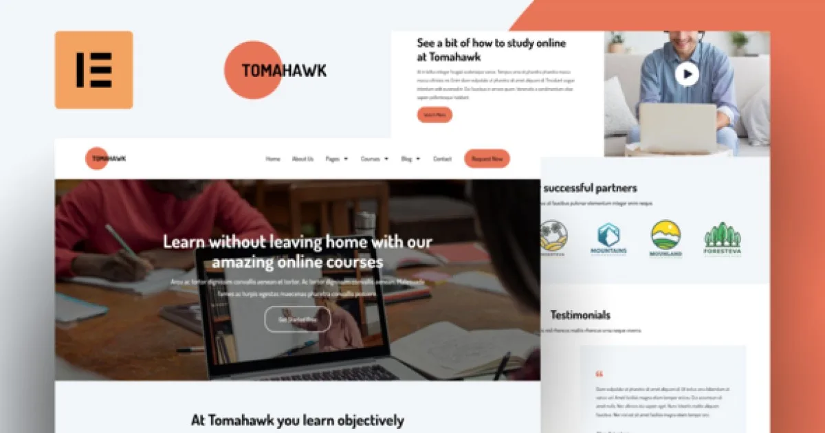Tomahawk – Online Courses Elementor Pro Template Kit