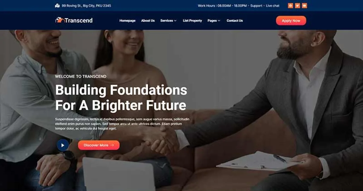 Transcend – Mortgage Lending Elementor Template Kit